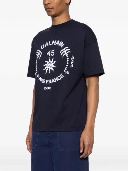 Grafic tricou Balmain cu imagine albastru