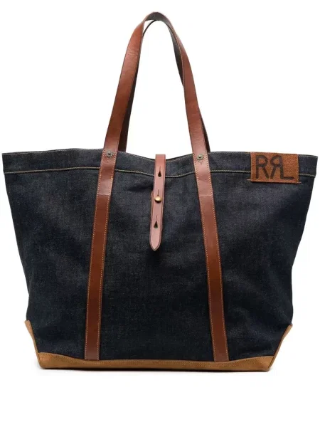 Geantă Ralph Lauren Rrl din piele albastru