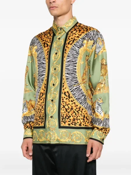 Риза Versace с принт зелено