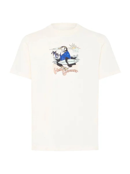 BLEND Tricou BHKarsten crem / albastru alb