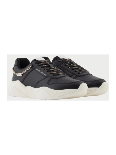 Sneakersy Armani Exchange skórzane czarne
