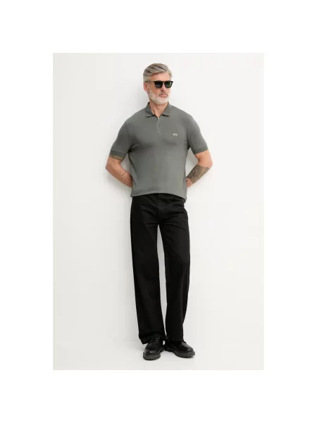 Koszulka polo Armani Exchange z logo zielona