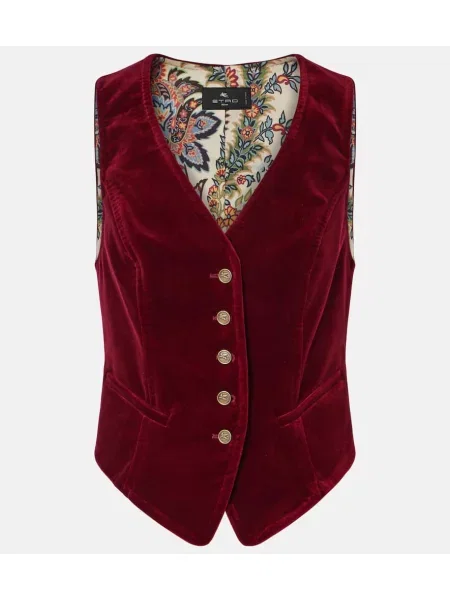 Vestă Etro de catifea roșu