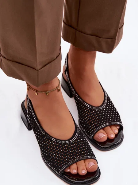 Sandale D&a cu toc bloc negru