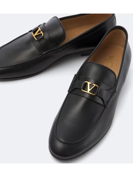 Kožené loafersy Valentino Garavani čierna