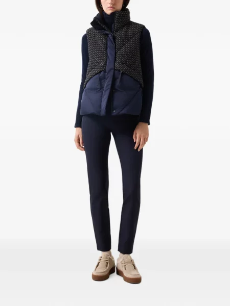 Vestă din puf Bogner din tweed albastru