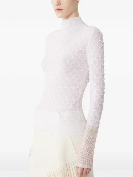 Top Lanvin de lână alb