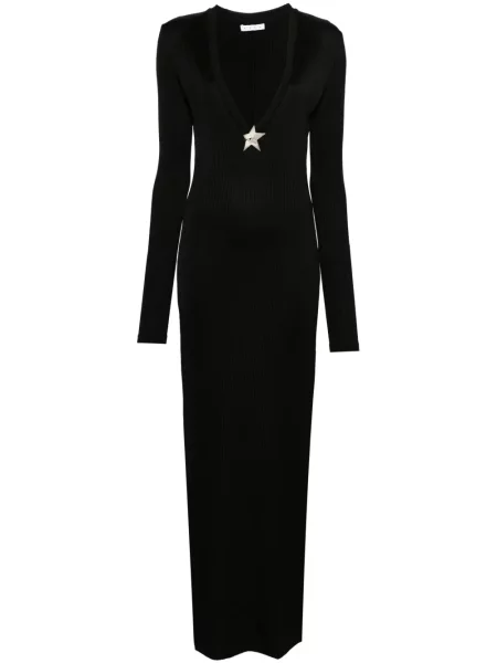 Maksi sukienka maxi Area garniturowa prążkowana czarna
