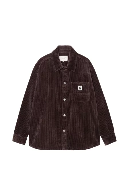 Cămașă Carhartt Wip de catifea cord maro