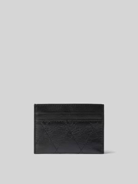 Etui na karty z naturalnej skóry Tory Burch czarny