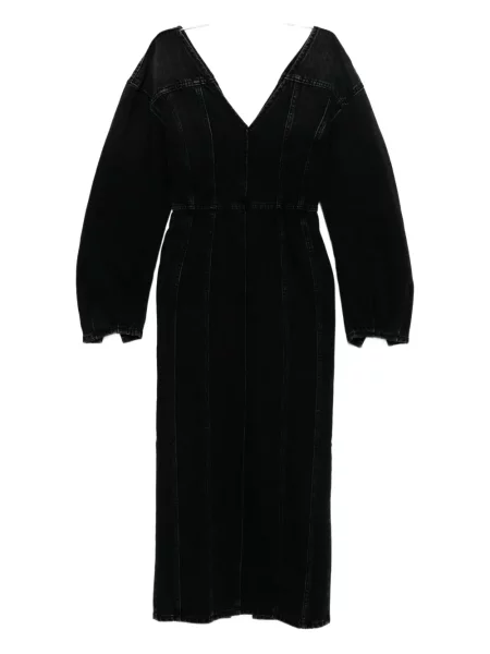 Rochie midi Haikure cu decolteu în V până la genunchi de costum negru