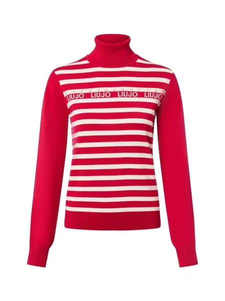 Liu Jo Collection sweter z golfem Kobiety czerwony|biały w S biały
