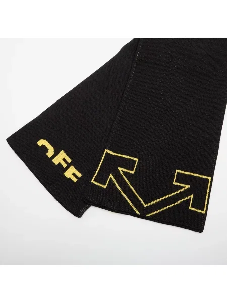 Sál OFF-WHITE KIDS Type Logo Scarf Black/ Yellow Universal fehér