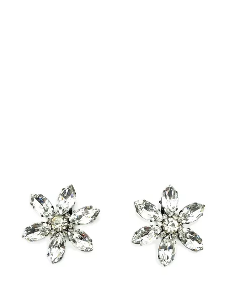 Cercei Jennifer Gibson Jewellery cu model floral de cristal argintiu