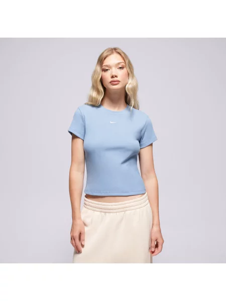Nike T-Shirt W Nsw Rib Tght Ss Tee niebieska