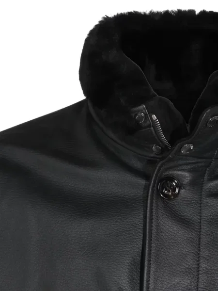 Gulerat geanta de piele Moorer negru