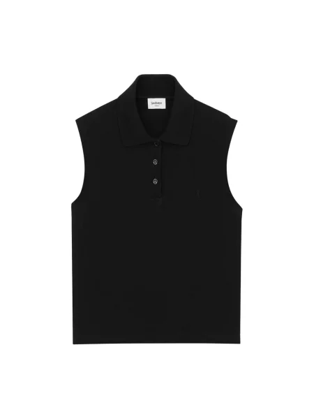Top Saint Laurent bez rękawów czarny