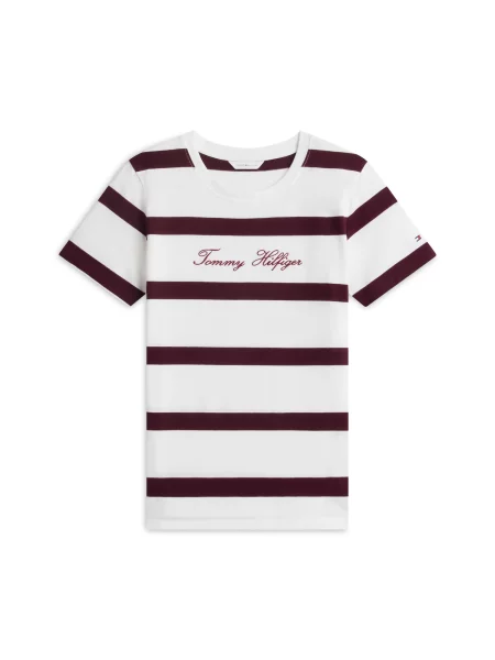 TOMMY HILFIGER Tricou roşu închis alb