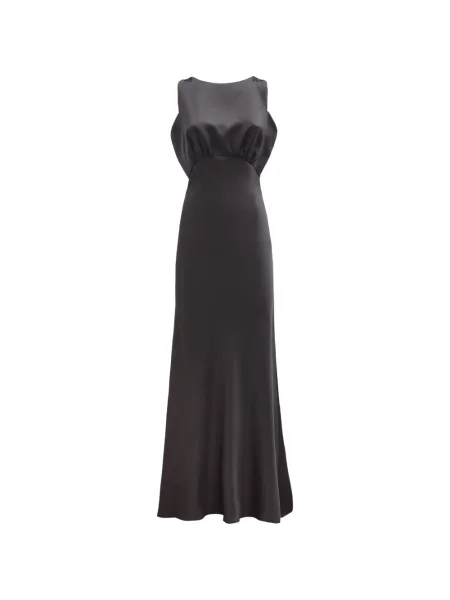 Rochie maxi Loretta Caponi de mătase negru