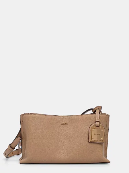 DKNY geantă crossbody de damă din piele bej