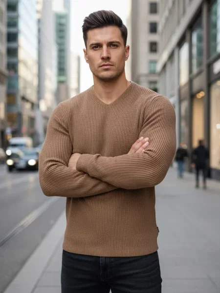 Sweter brązowy