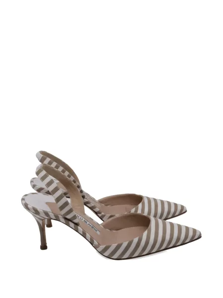 Pantofi cu toc Manolo Blahnik cu dungi slingback
