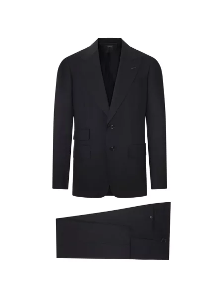 Costum Tom Ford din țesătură twill negru