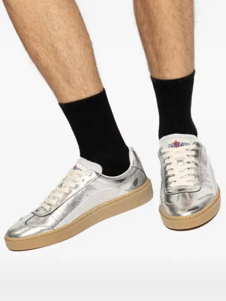 Sneakerși Dsquared2 din piele argintiu