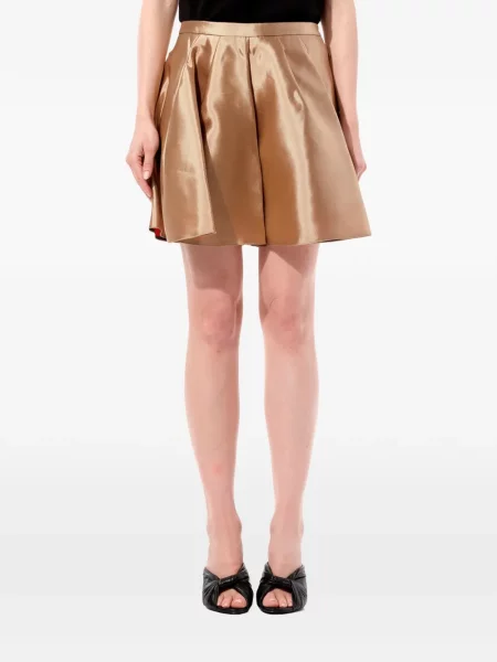 Pantaloni scurți Balenciaga din satin maro