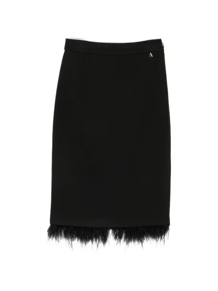 Fustă tip creion Twinset cu pene negru