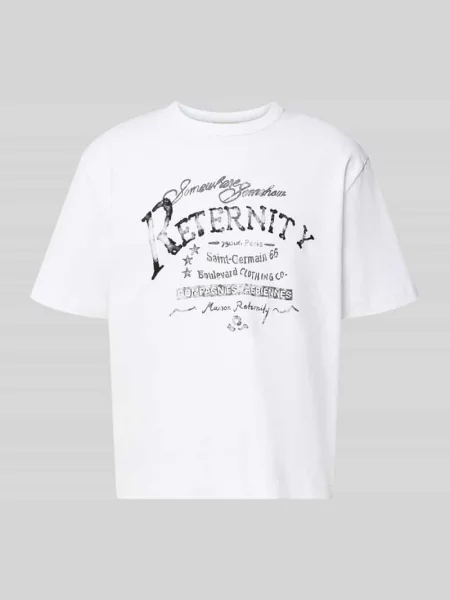 T-shirt o kroju relaxed fit z czystej bawełny z nadrukiem z motywem Reternity biała