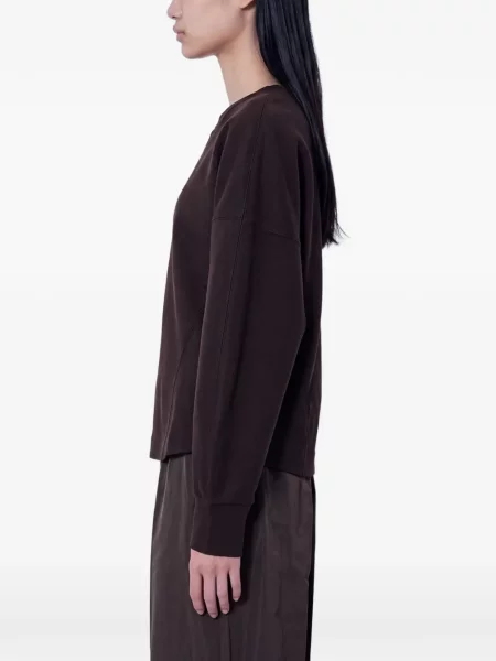 Hanorac crewneck Max Mara cu decolteu rotund maro