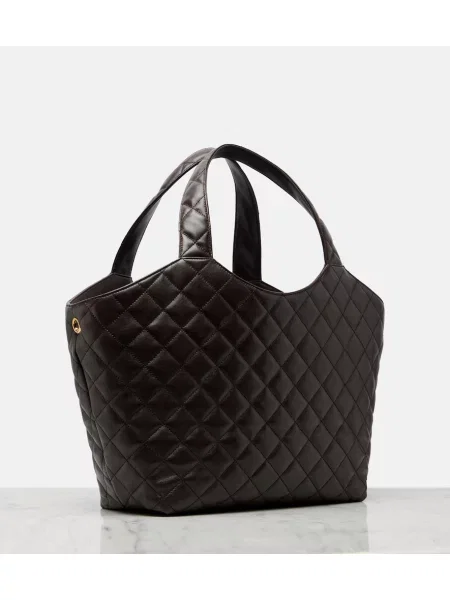 Matlasat geantă shopper Saint Laurent din piele maro