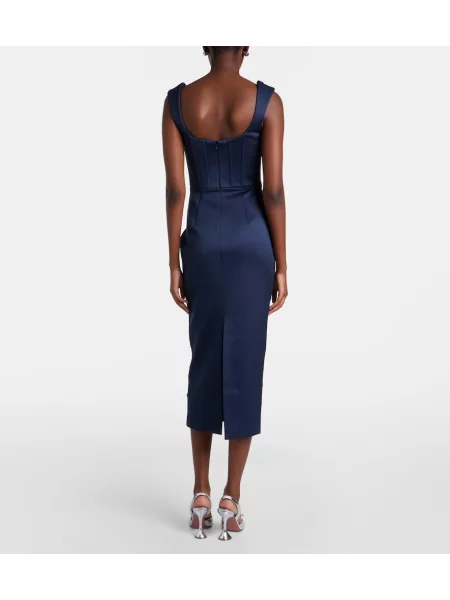Rochie de cocktail Rebecca Vallance din satin albastru