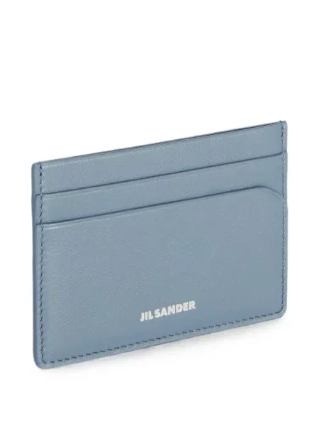 Portofel Jil Sander din piele cu autograf albastru