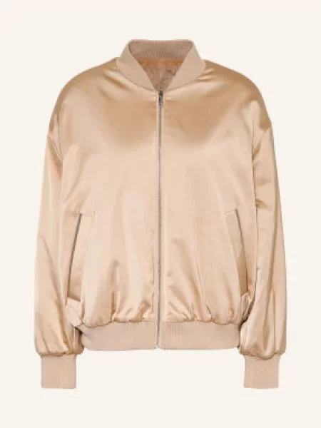 Boss Dwustronna Satynowa Kurtka Petisa beige beżowa