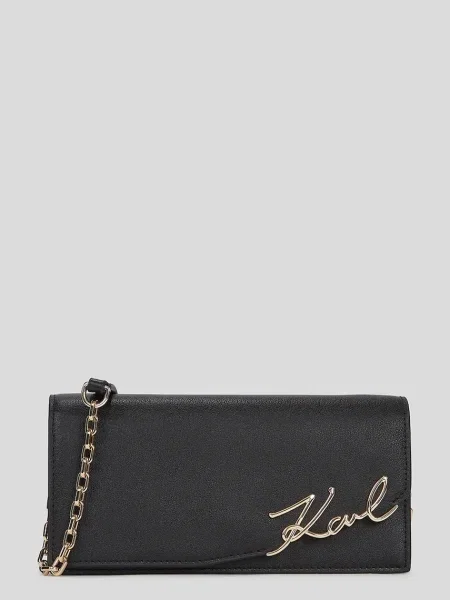 Кожен портфейл Karl Lagerfeld K/SIGNATURE черно