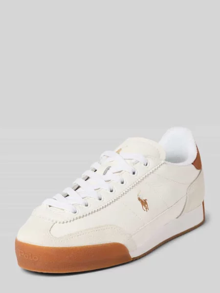 Sneakersy niskie ze skóry naturalnej model ‘HESTER’ Polo Ralph Lauren białe