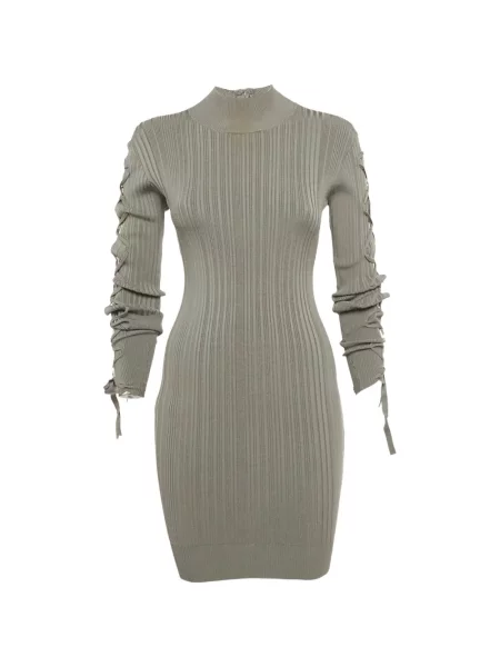 Rochie mini Hervé Léger tricotate gri