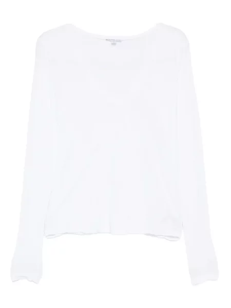 Tricou James Perse cu decolteu în V lung alb