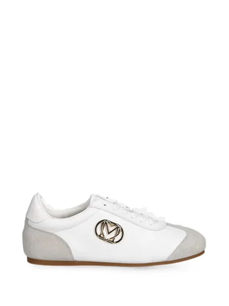 Sneakerși Love Moschino din piele de căprioară cu autograf alb
