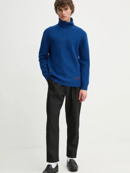 Вовняний светр A.P.C. pull walter синій