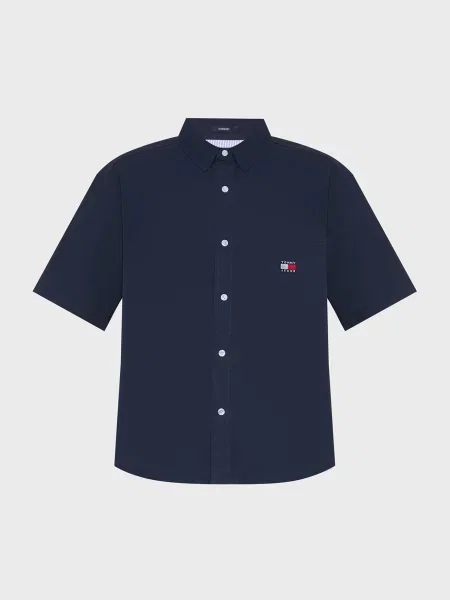 Сорочка Tommy Jeans з попліну синя