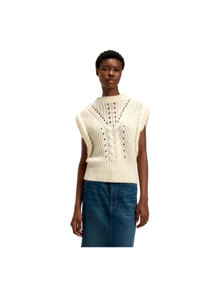 Sweter Boss wełniany biały