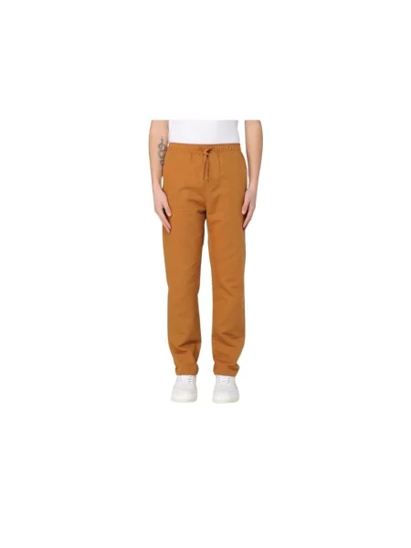 Lniane spodnie dresowe Colmar casual brązowe
