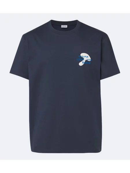 Tricou Loewe din jerseu cu autograf albastru