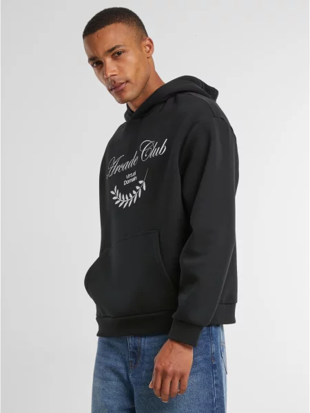 Hanorac cu glugă Mister Tee negru