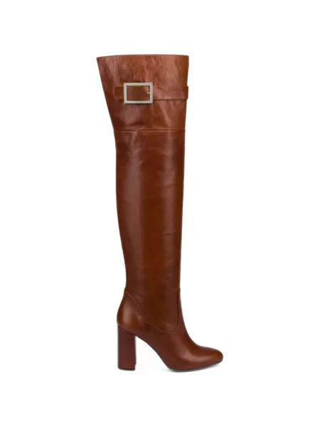 Botine Dondup din piele cu cataramă maro