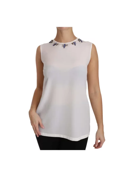 Jedwabny top Dolce And Gabbana biały