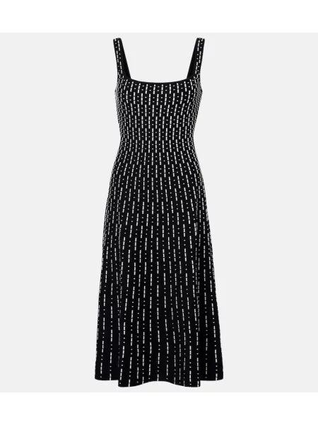 Rochie midi Staud tricotate până la genunchi de costum negru